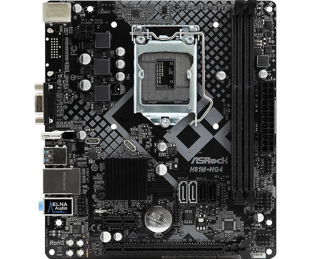 Detalhes de Placa-Mãe ASRock H81M-HG4 (LGA 1150/ DDR3/ HDMI/ Micro ATX)