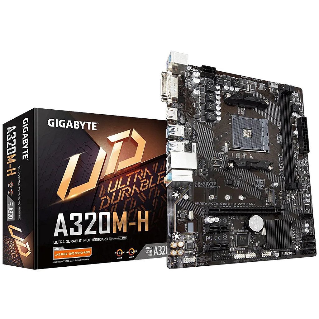 Placa Mãe Gigabyte GA-A320M-H Chipset A320 H DDR4 hdmi AM4