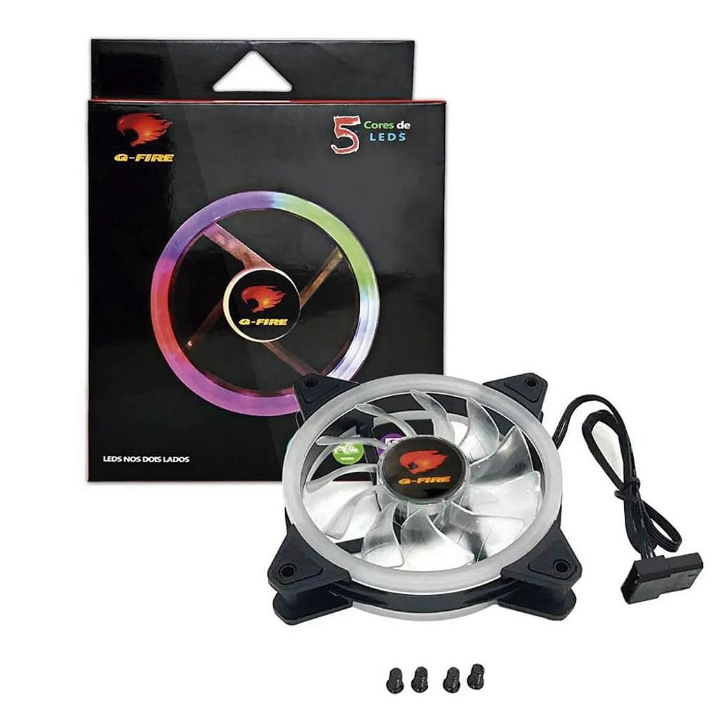 Detalhes de Cooler Fan G-fire para Gabinete 120mm Led 5 Cores - EW0509R