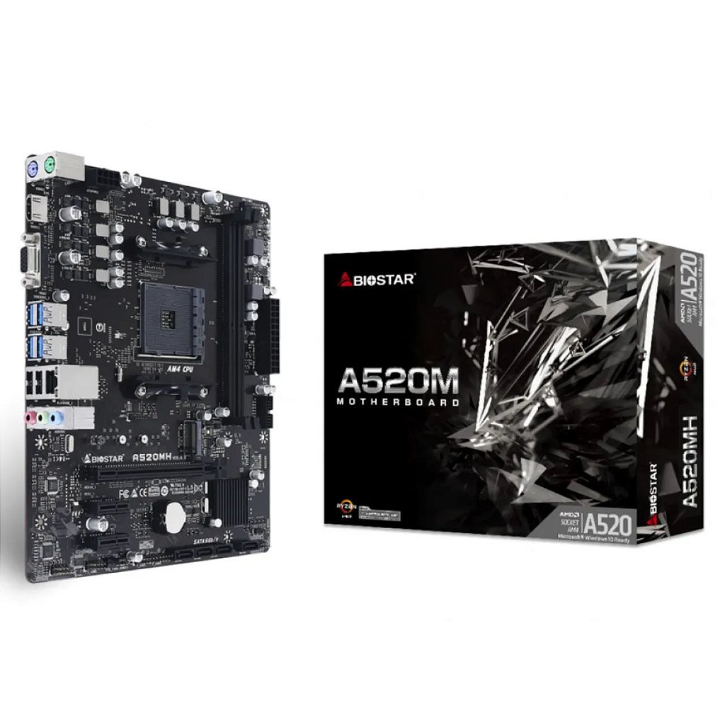 Placa mãe Biostar A520MH amd AM4 mATX DDR4 P/ Ryzen