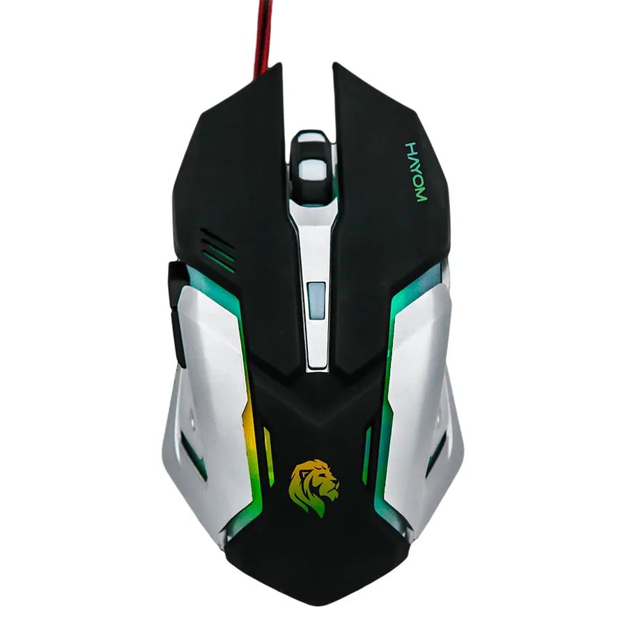 Mouse Gamer Hayom MU-2906 2400DPI 6 Botões Preto com LED RGB
