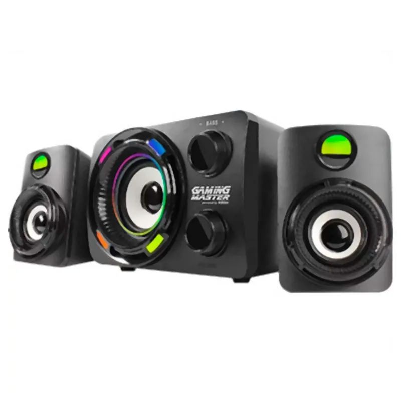 Detalhes de Caixa de Som Gamer K-Mex SS-9800 2.1 com LED Multicores
