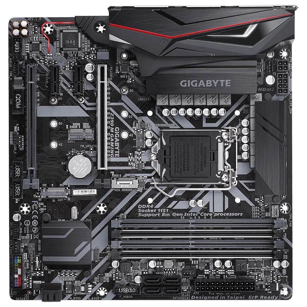 Detalhes de Placa mãe Gigabyte Z390 M Gaming Chipset Z390 LGA 1151 DDR4