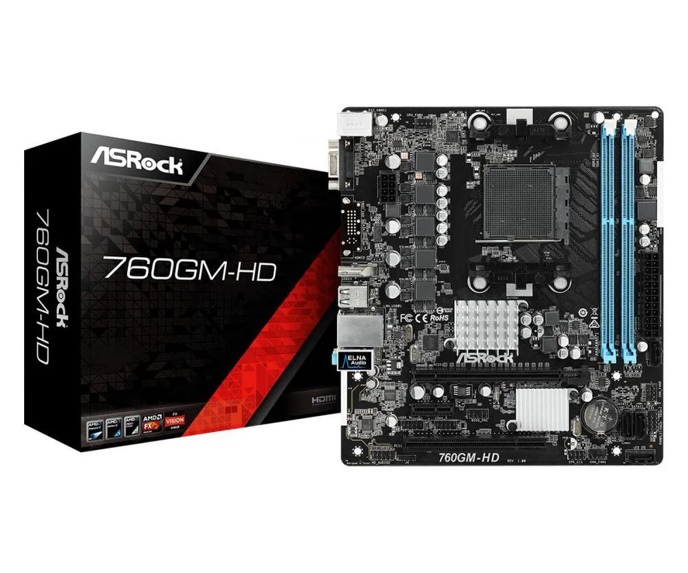Placa mãe ASRock AM3+ AMD 760GM-HD DDR3 HDMI
