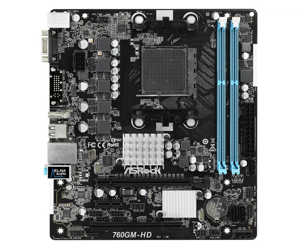 Detalhes de Placa mãe ASRock AM3+ AMD 760GM-HD DDR3 HDMI