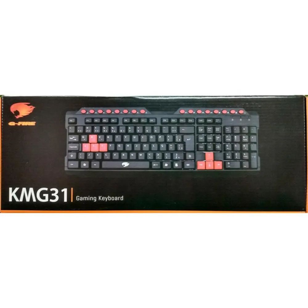 Detalhes de Teclado Gamer G-Fire KMG31 Preto/Vermelho