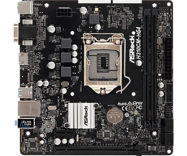 Detalhes de Placa Mãe ASRock H310CM-Hg4 Intel LGA 1151 Micro ATX DDR4