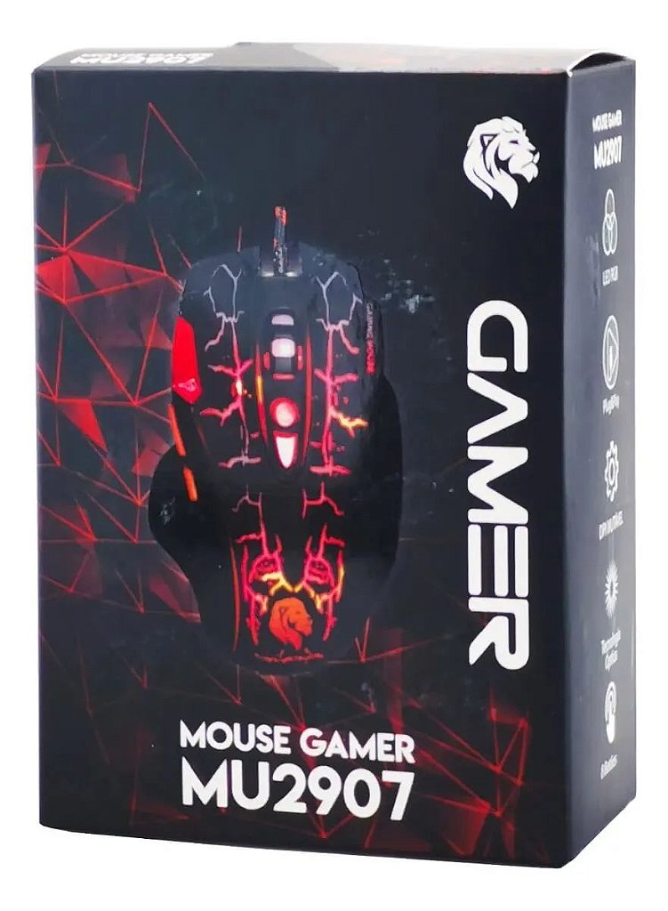 Detalhes de Mouse Gamer Hayom MU2907 3200DPI 8 Botões Preto com LED RGB