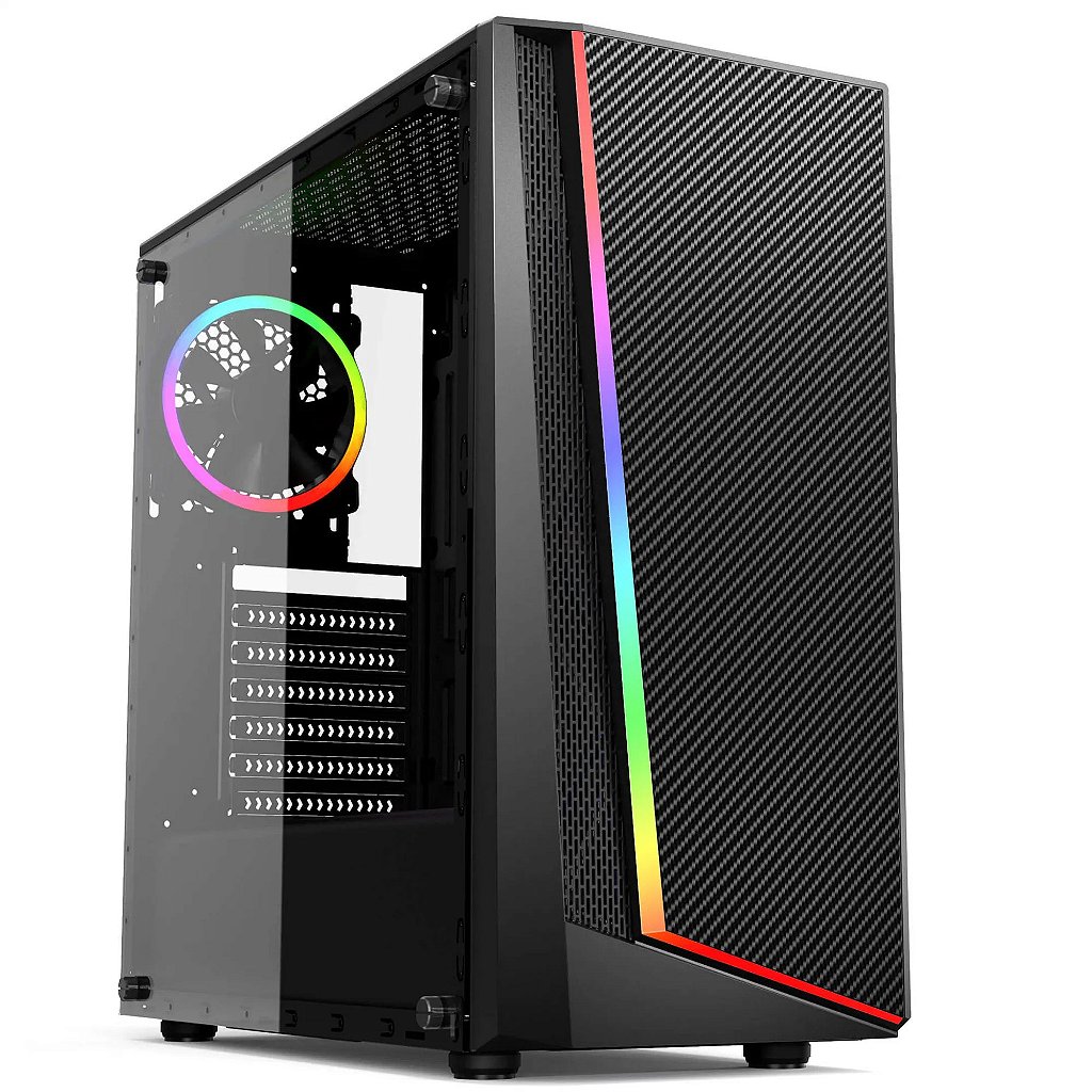 Gabinete Gamer Lion USB 3.0 Preto RGB MCA-LION