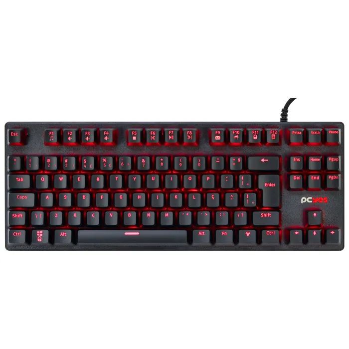 Detalhes de Teclado Mecânico PCYES Outemu LED Vermelho KLR Preto
