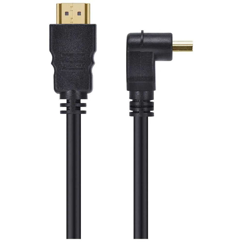 Cabo Hdmi 2.0 4K 3D Ethernet 1 conector 90° 2 Mt - H2090-2