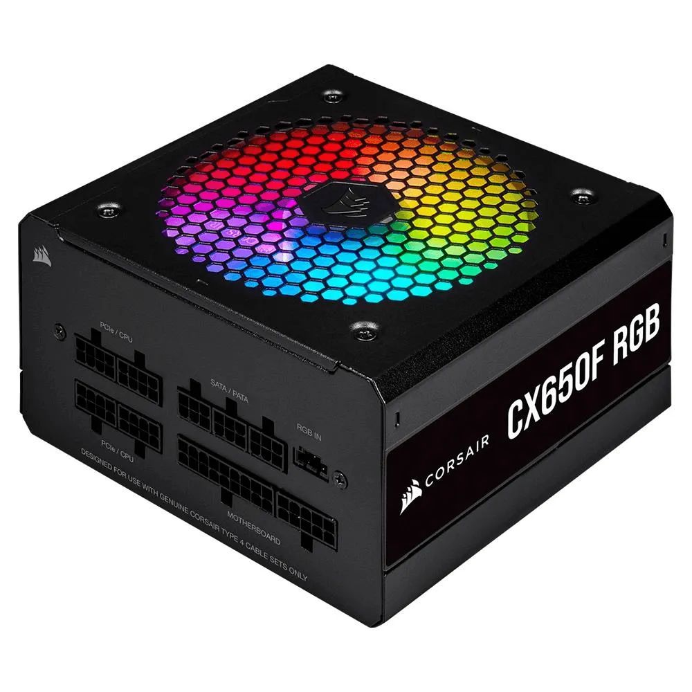 Detalhes de Fonte Corsair CX650F 650W 80 Plus Bronze Full Modular RGB