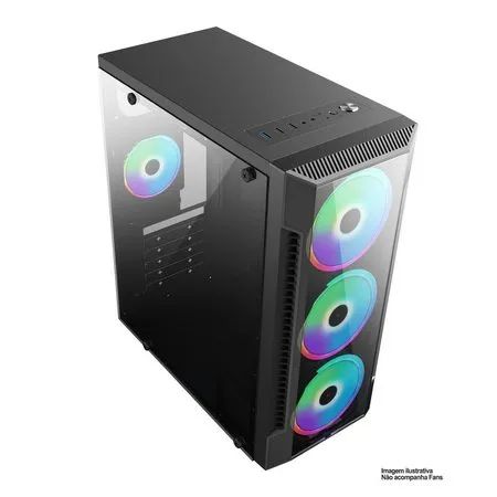 Detalhes de Gabinete Gamer Brazil PC C3147 Lateral de Vidro S/fans