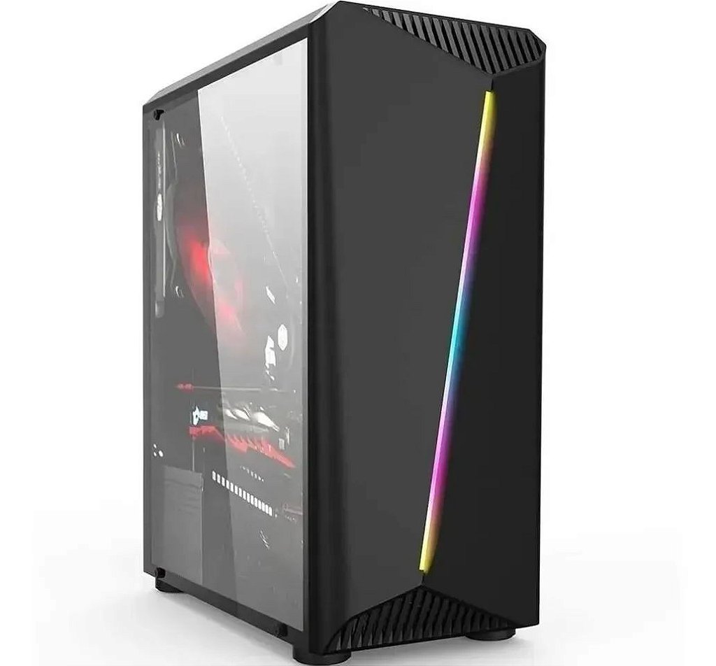Gabinete gamer Hayom GB1700 RGB Lateral em Vidro