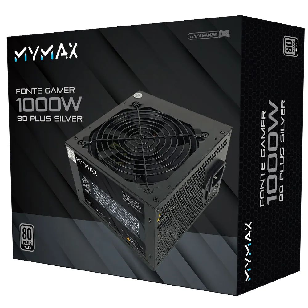 Detalhes de Fonte Mymax 1000W 80 Plus Silver MPSU/FP1000 PFC Ativo