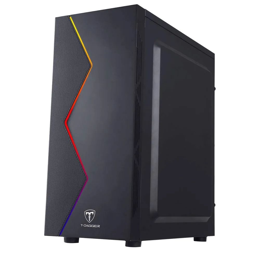 Detalhes de Gabinete Gamer T-Dagger P03B MidTower RGB Black ATX TGC-P03B