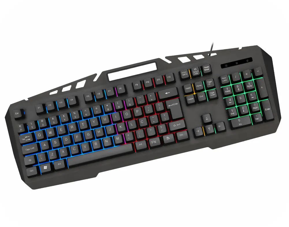 Teclado Gamer K-mex Spartacus KB-A328 Semi-mecânico USB Led