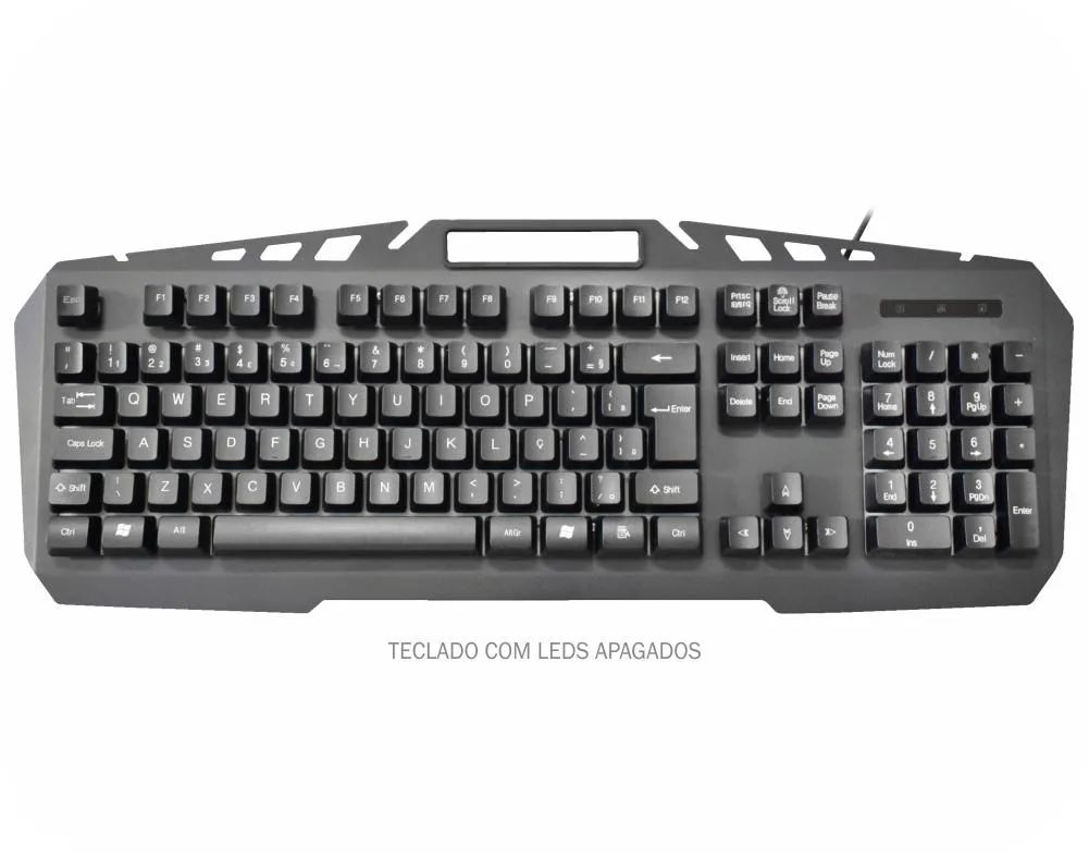 Detalhes de Teclado Gamer K-mex Spartacus KB-A328 Semi-mecânico USB Led