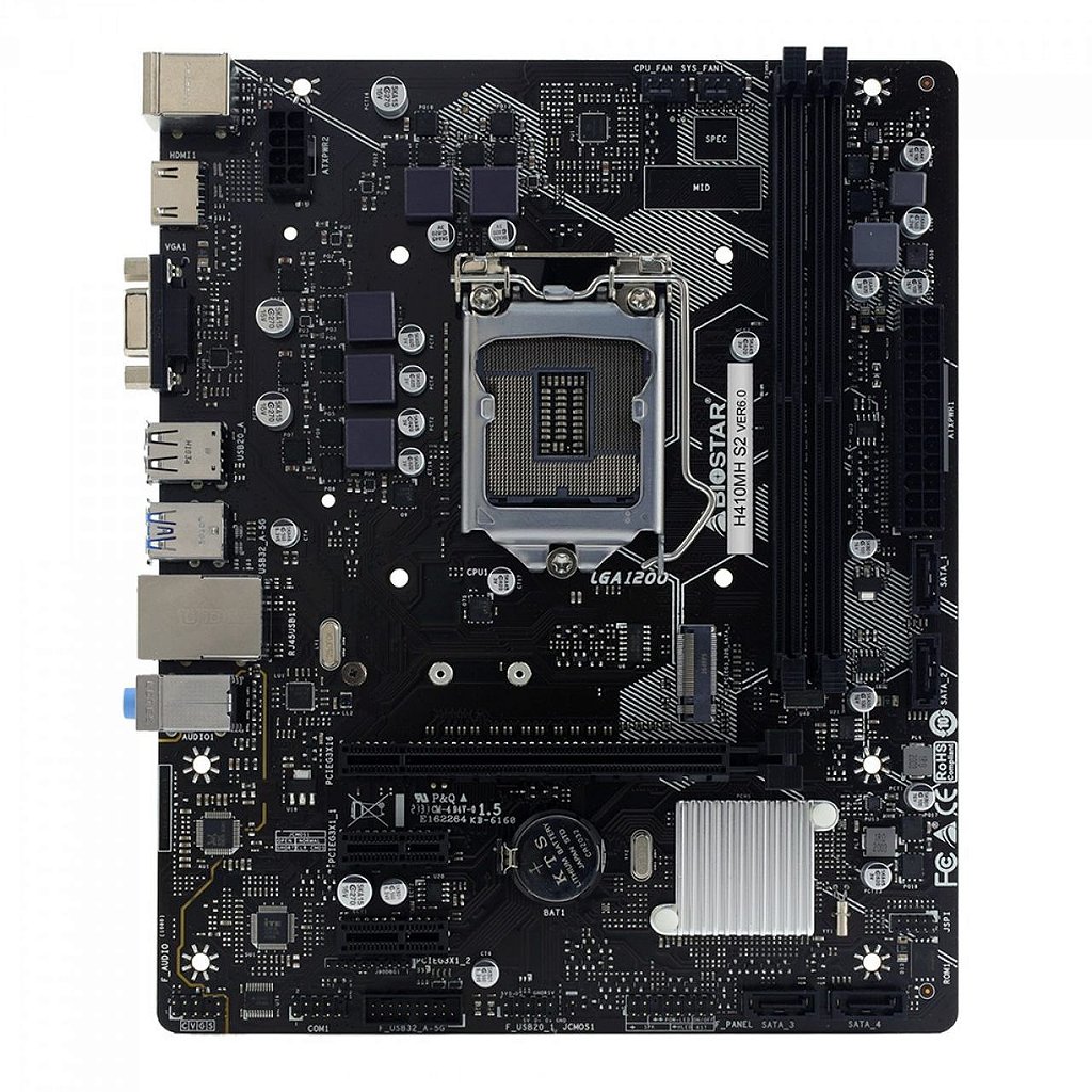 Detalhes de Placa Mãe Biostar H410MH/S2 Chipset H410 Intel LGA 1200 mATX DDR4