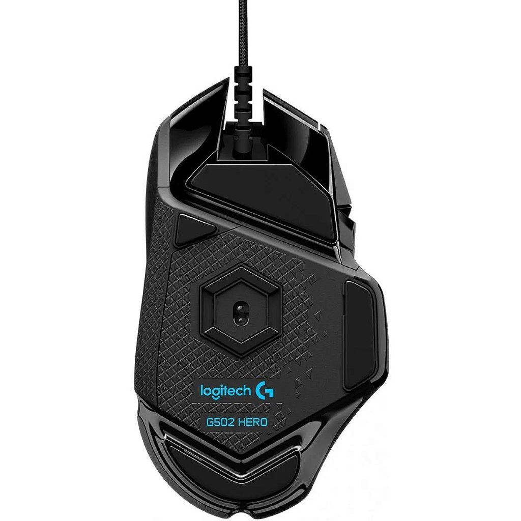 Detalhes de Mouse Gamer Logitech Hero G502, RGB, 11 Botões, 16000 DPI, Ajuste de Peso, Black, 910-005550