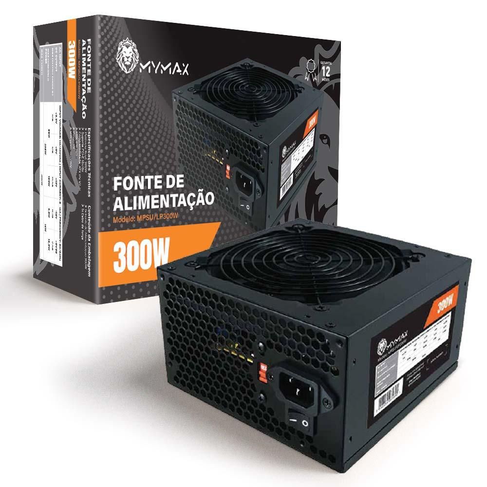 Fonte ATX 300W Real 24 Pinos Bivolt Manual Com cabo de força - (MPSU/LP300W)