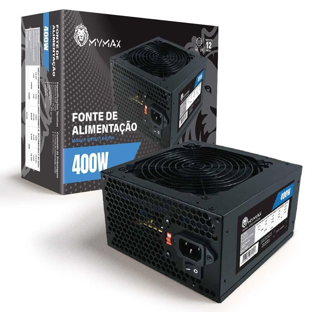 Fonte ATX 400W Real 24 Pinos Bivolt Manual Cabo Incluso(MPSU/LP400W)