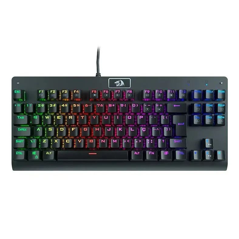 Teclado Mecanico Redragon Dark Avenger RGB Switch Brown K568RGB-2 Marrom