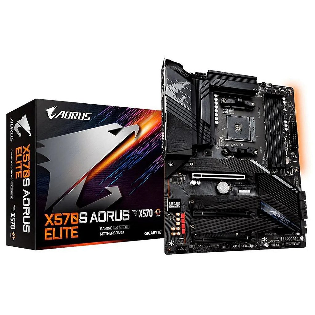 Placa mãe Gigabyte X570S Aorus Elite Chipset X570 AMD AM4 ATX DDR4