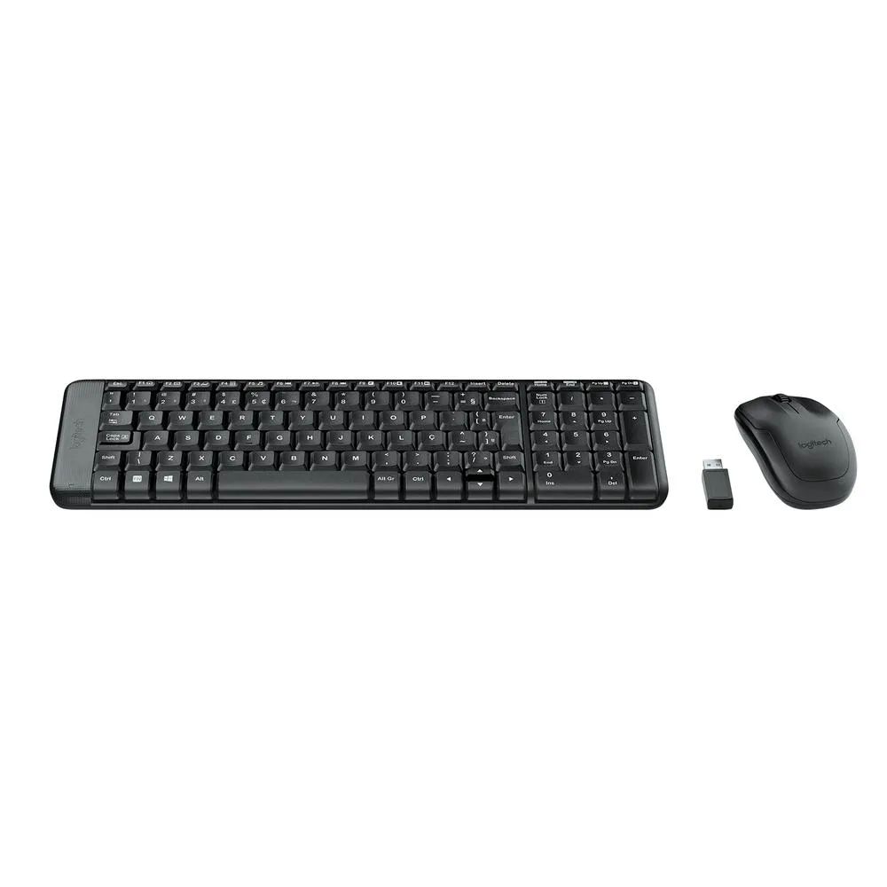 Detalhes de Teclado e Mouse Logitech MK220 Sem Fio Compacto Preto ABNT2 920-004431