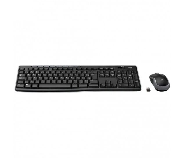 Teclado e Mouse Logitech MK270 Sem Fio Ergonômico Preto ABNT2 - 920-004433