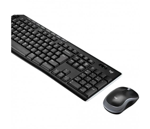 Detalhes de Teclado e Mouse Logitech MK270 Sem Fio Ergonômico Preto ABNT2 - 920-004433