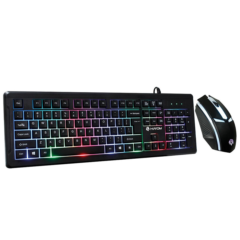 Detalhes de Kit Mouse e Teclado Gamer Hayom TC3212 Rainbow
