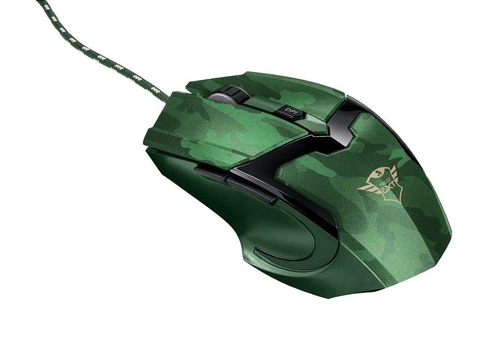 Mouse Gamer Trust GXT 101C Gav 4800Dpi 6 Botões Verde Camuflado - 22793