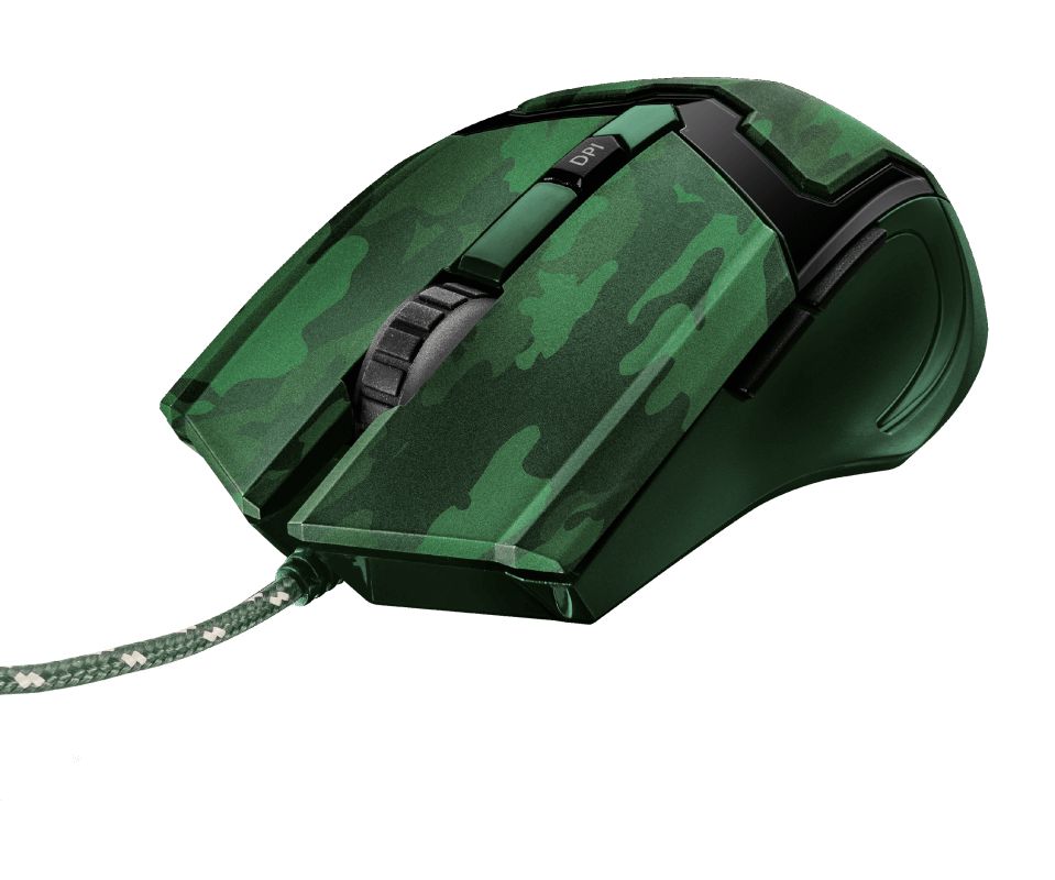 Detalhes de Mouse Gamer Trust GXT 101C Gav 4800Dpi 6 Botões Verde Camuflado - 22793