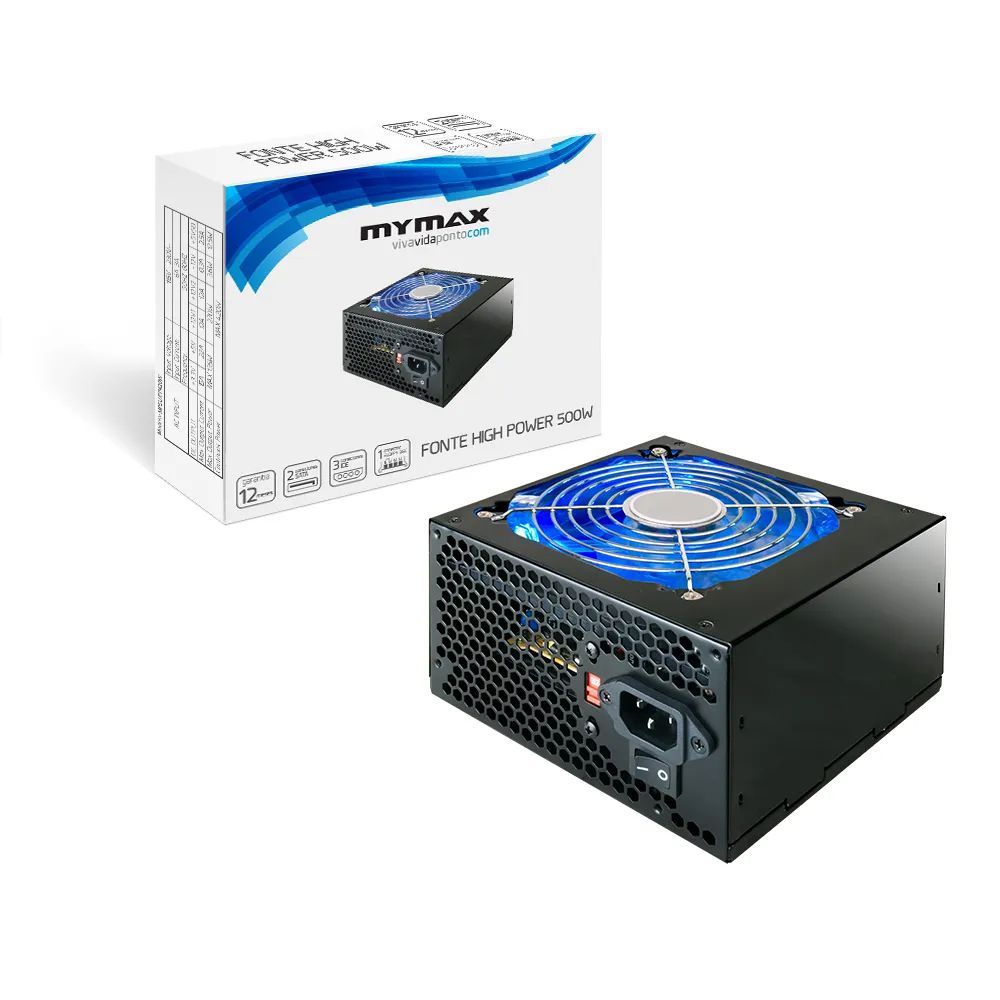 Detalhes de Fonte Mymax 500W ATX Preta MPSU/FP500W