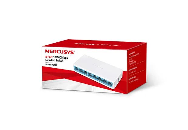 Detalhes de Switch 8 Portas 10 100mbps - Mercusys MS108