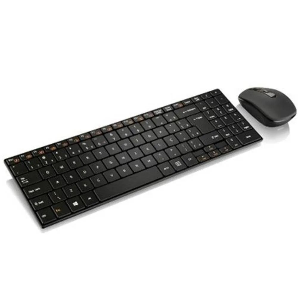 Detalhes de Teclado e Mouse Sem Fio Multilaser Multimídia Slim 2.4Ghz ABNT2 Preto - TC202