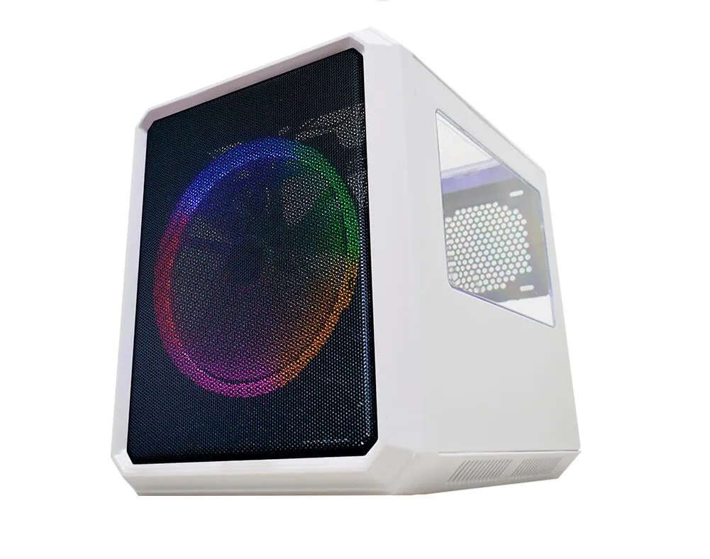 Detalhes de Gabinete Gamer K-mex Microcraft IV CG-04RC Branco s/ Fonte