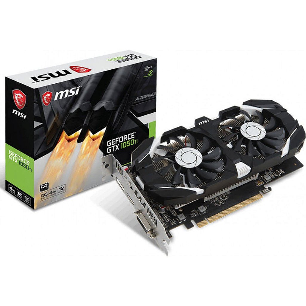 Placa Vídeo MSI NVIDIA GeForce GTX 1050 Ti 4GT OC 4GB Dual
