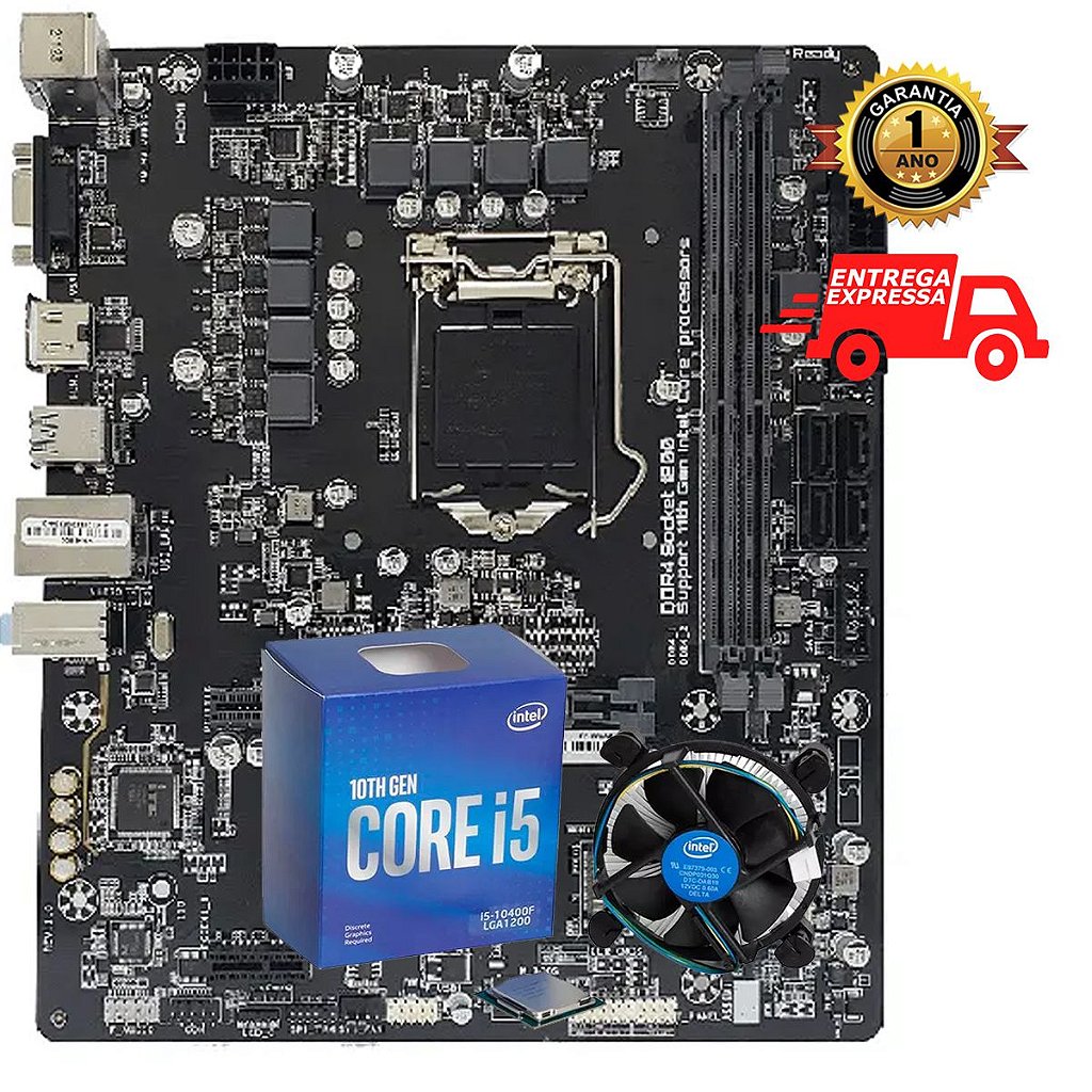 Kit Upgrade Gamer Placa mãe H510 + Processador i5 10400F 