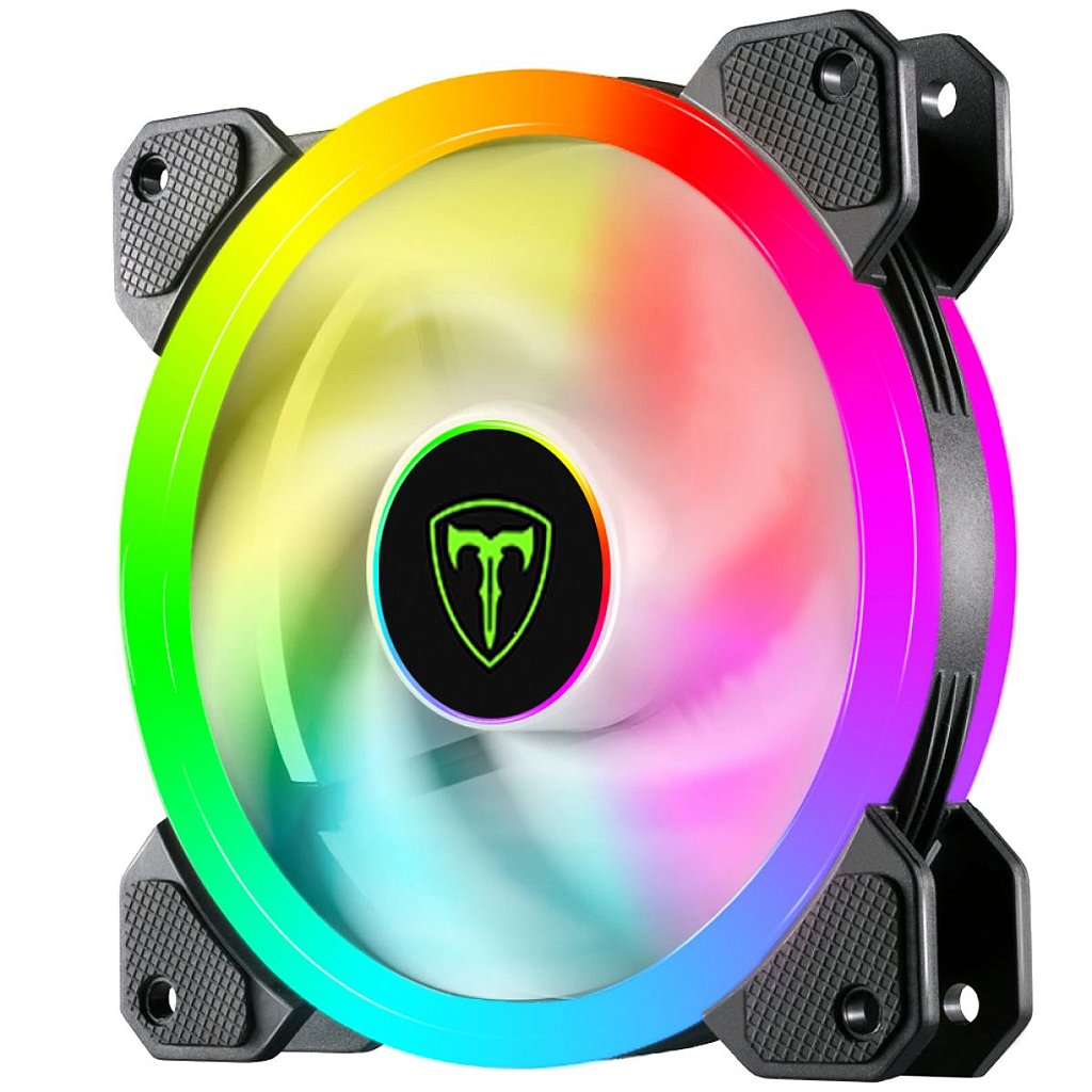 Detalhes de Kit 5 Ventoinha Fan T-dagger 120 Rainbow Preto T-TGF515 RGB