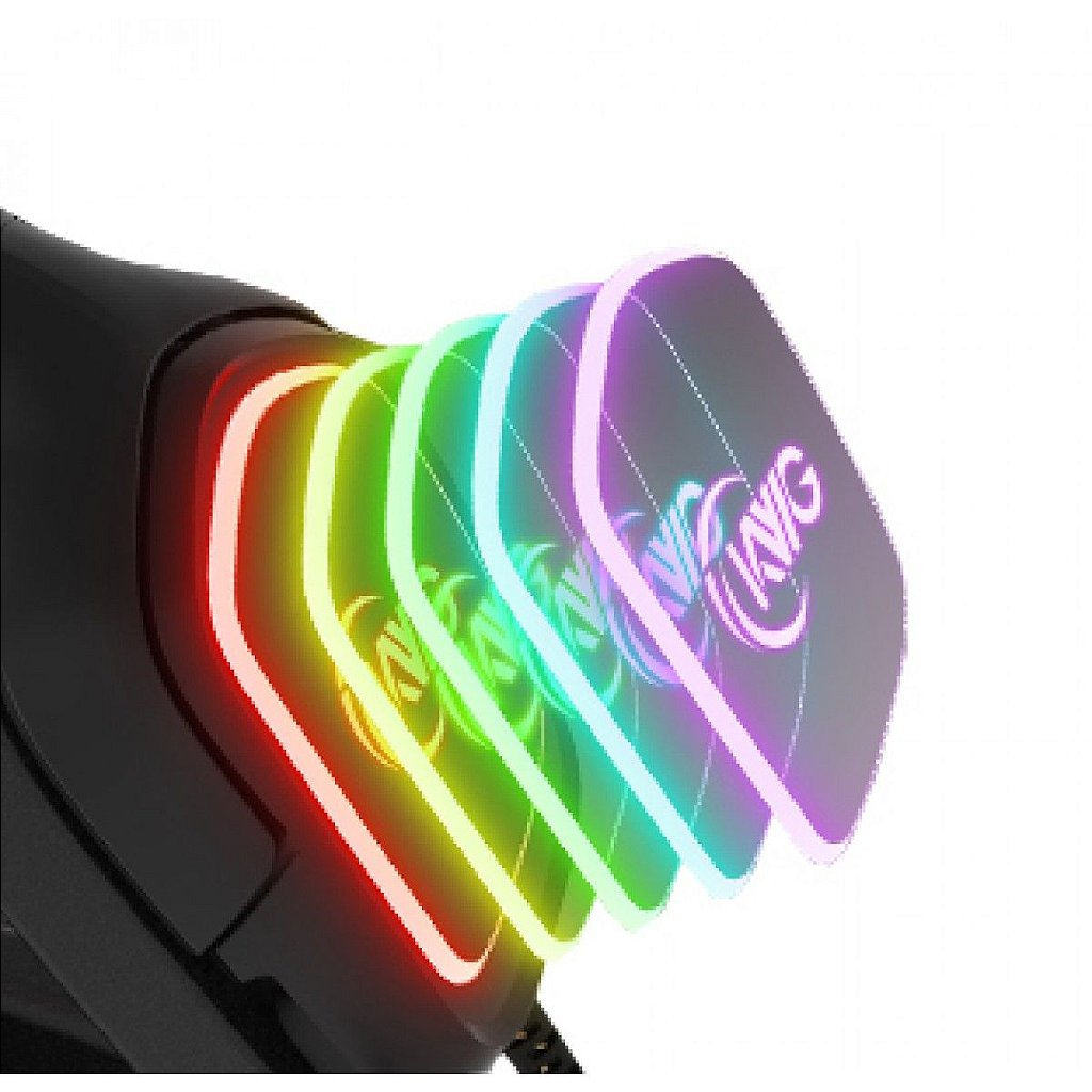Detalhes de Headset Gamer KWG Taurus E1 Preto RGB 