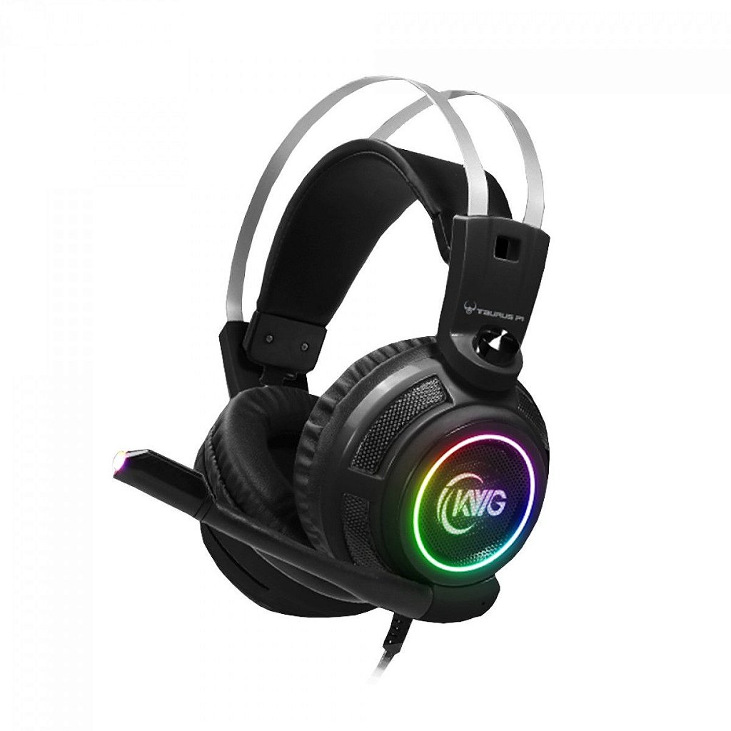 Headset Gamer KWG Taurus P1 Preto Rgb USB - Taurus P1 Rgb 