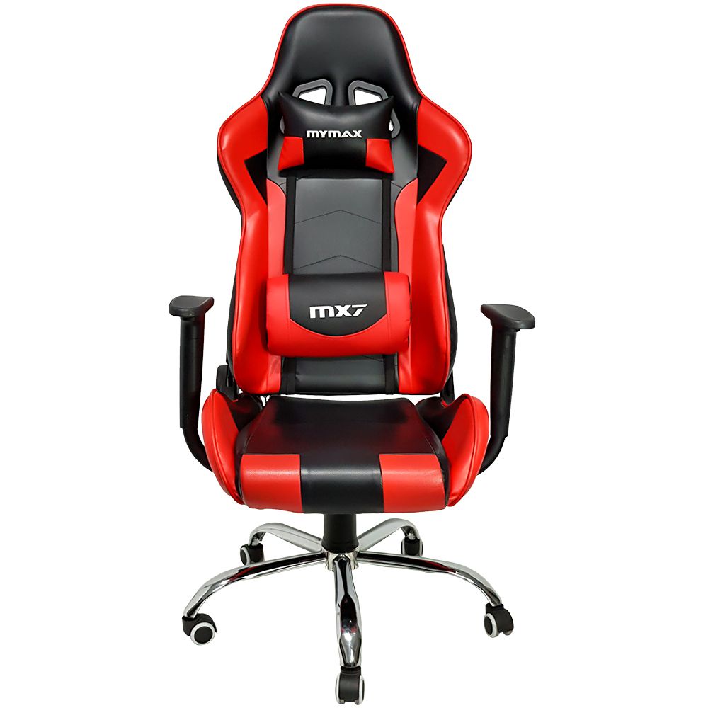 Detalhes de Cadeira Gamer MyMax MX7 Giratória Encosto Reclinável Preto/Vermelho - MGCH-MX7/RD