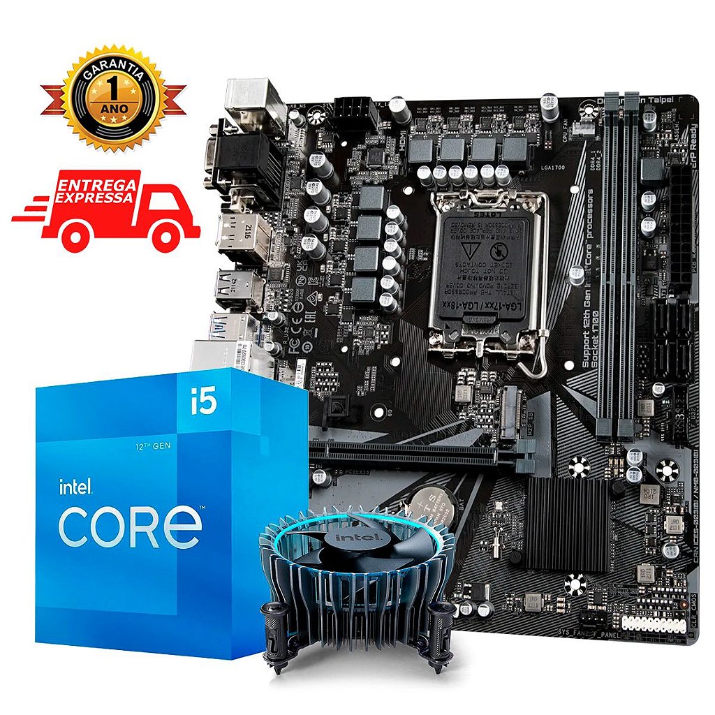Kit Upgrade Gamer H610 Lga 1700 + Processador Intel I5 12400