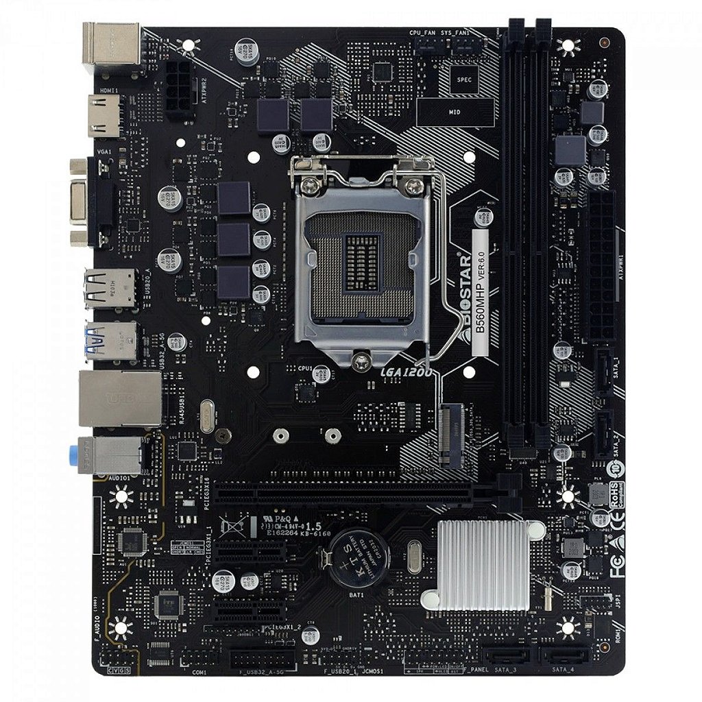 Detalhes de PlacaMãe Biostar B560MHP mATX ChipsetB560 Intel LGA1200 DDR4