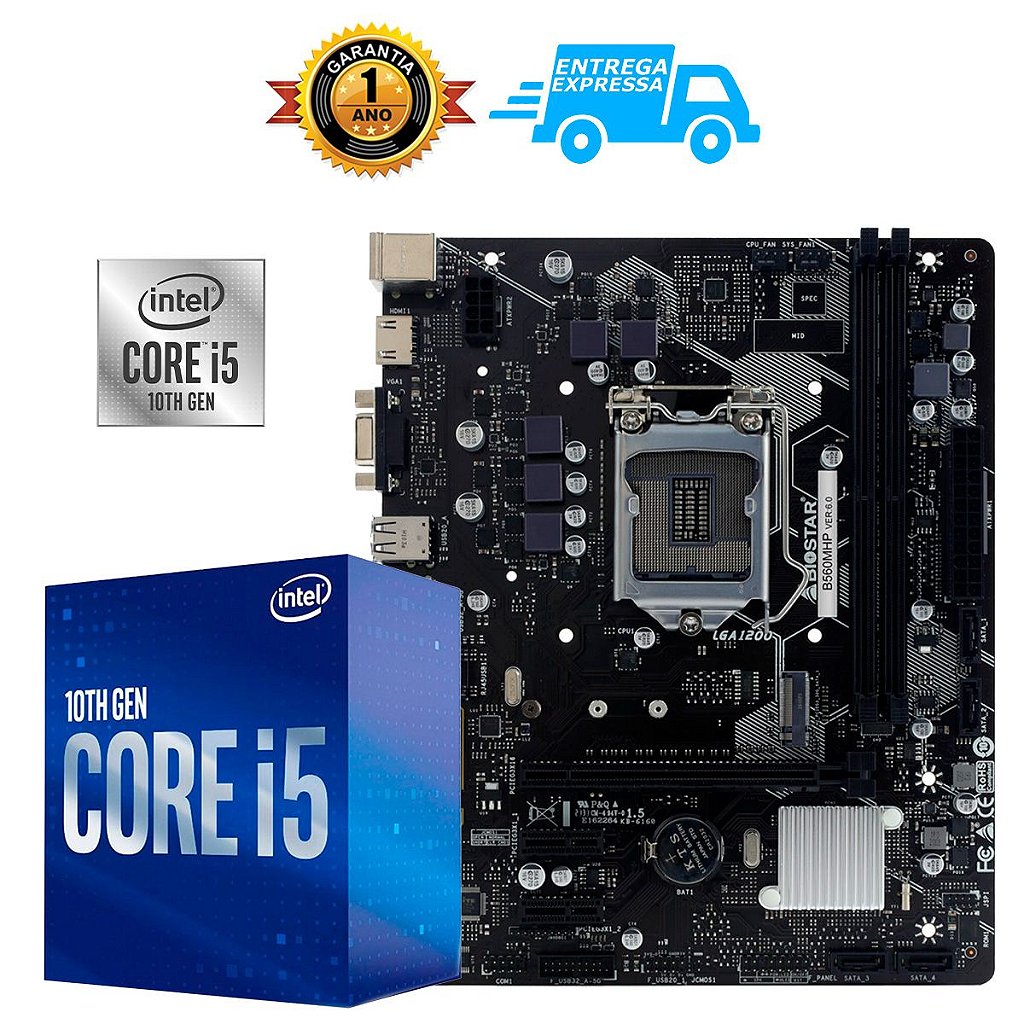 Kit Upgrade Gamer Intel i5 10400F + Placa mãe B560m