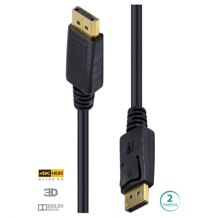 Cabo DisplayPort 1.3V 60HZ Ultra HD 4K 2 Metros - DP13-2