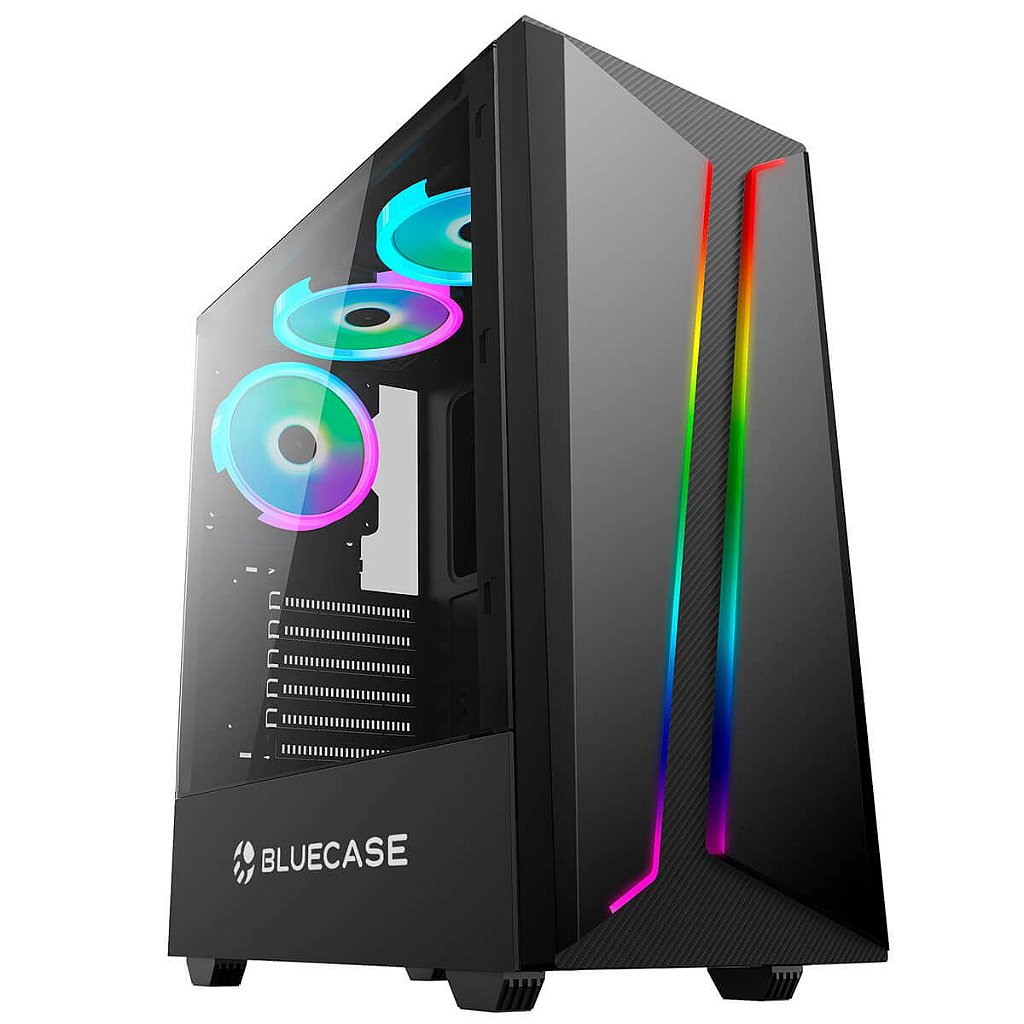Gabinete Gamer Bluecase BG-038 Preto Led RGB USB 3.0