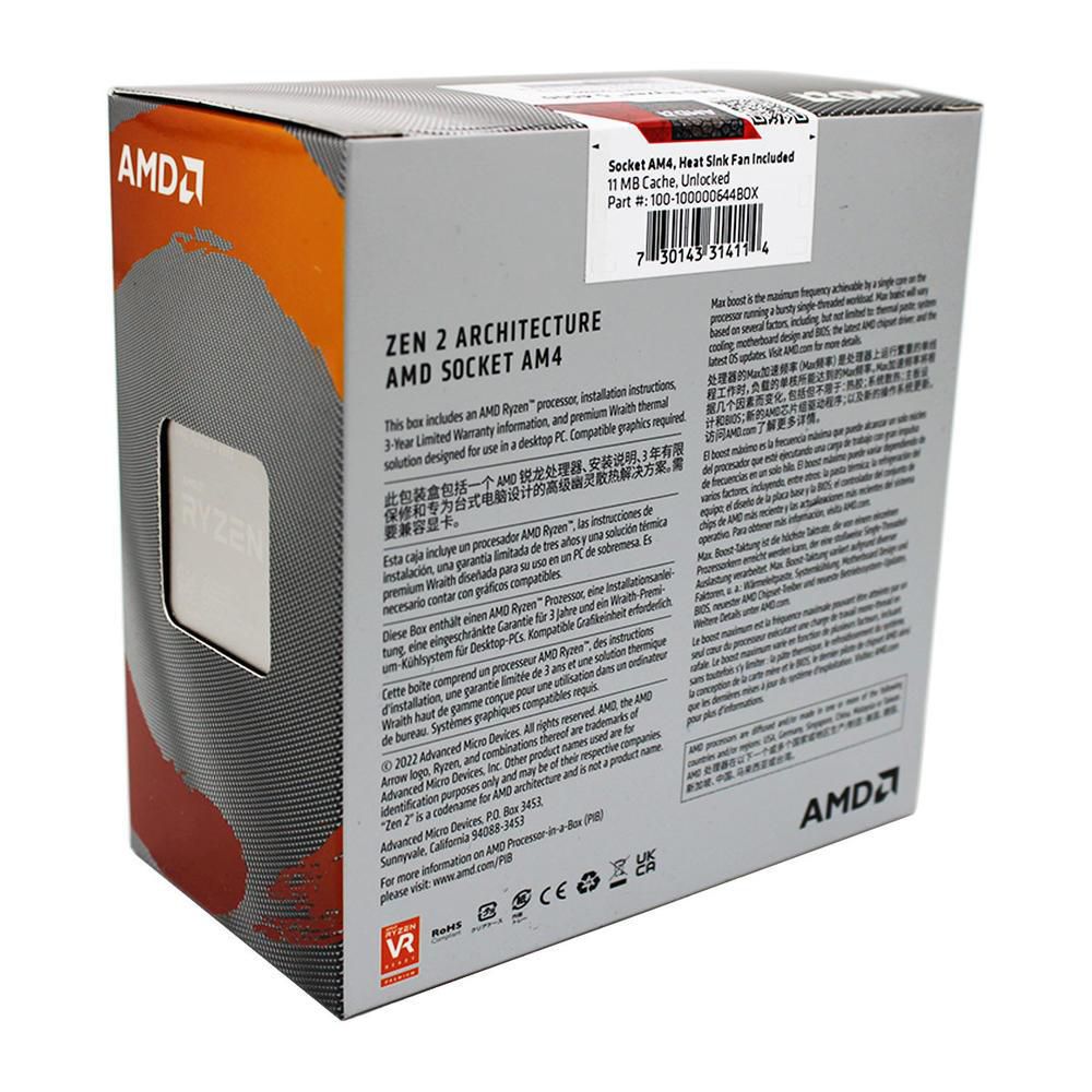 Detalhes de Processador AMD Ryzen 5 4500 6 Núcleos 12 Threads 3.6GHz até 4.1GHz AM4 11MB Cache com Cooler